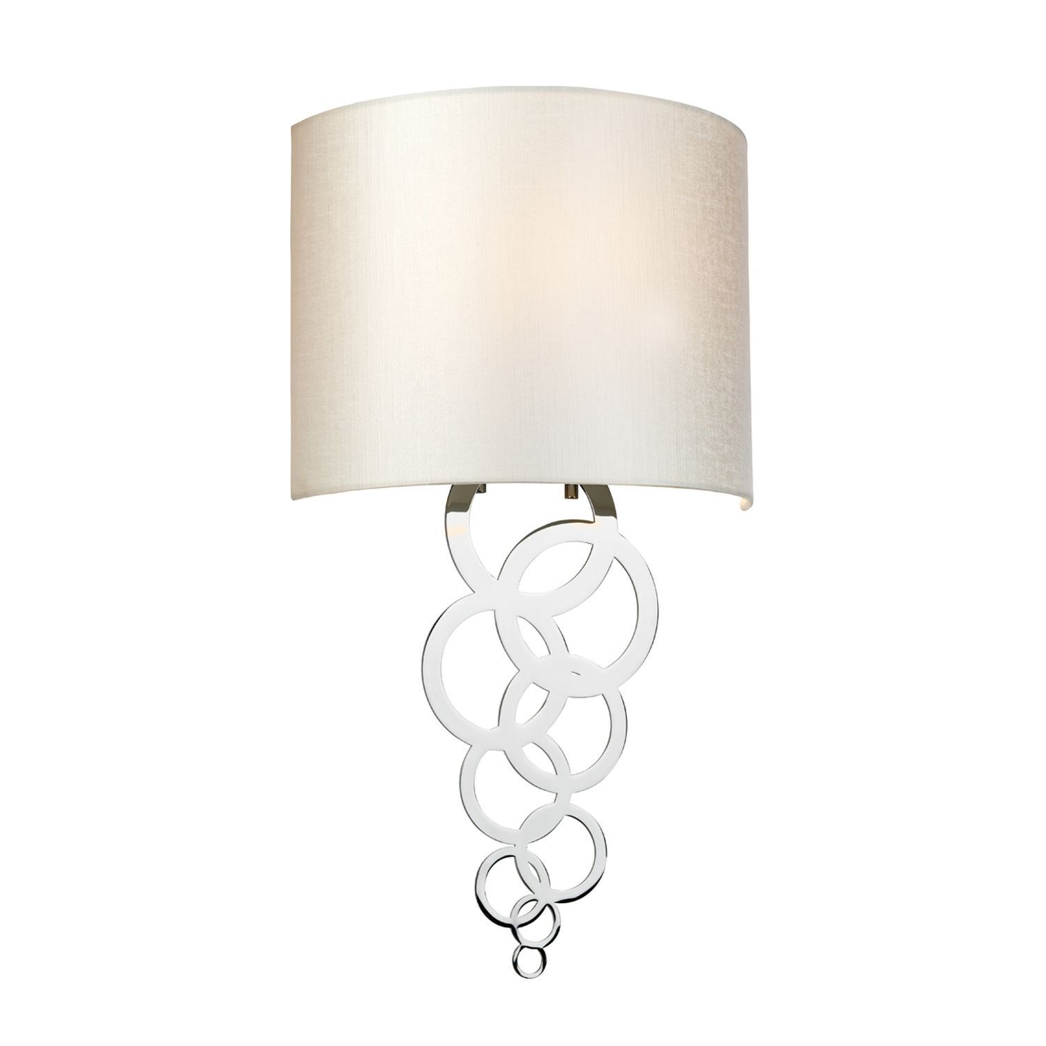 Applique Up Down Crème Chrome Moderne E27 Tissu Métal