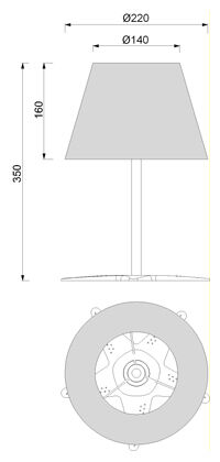 Noble lampe de table MIRENA Maritim H:40cm laiton