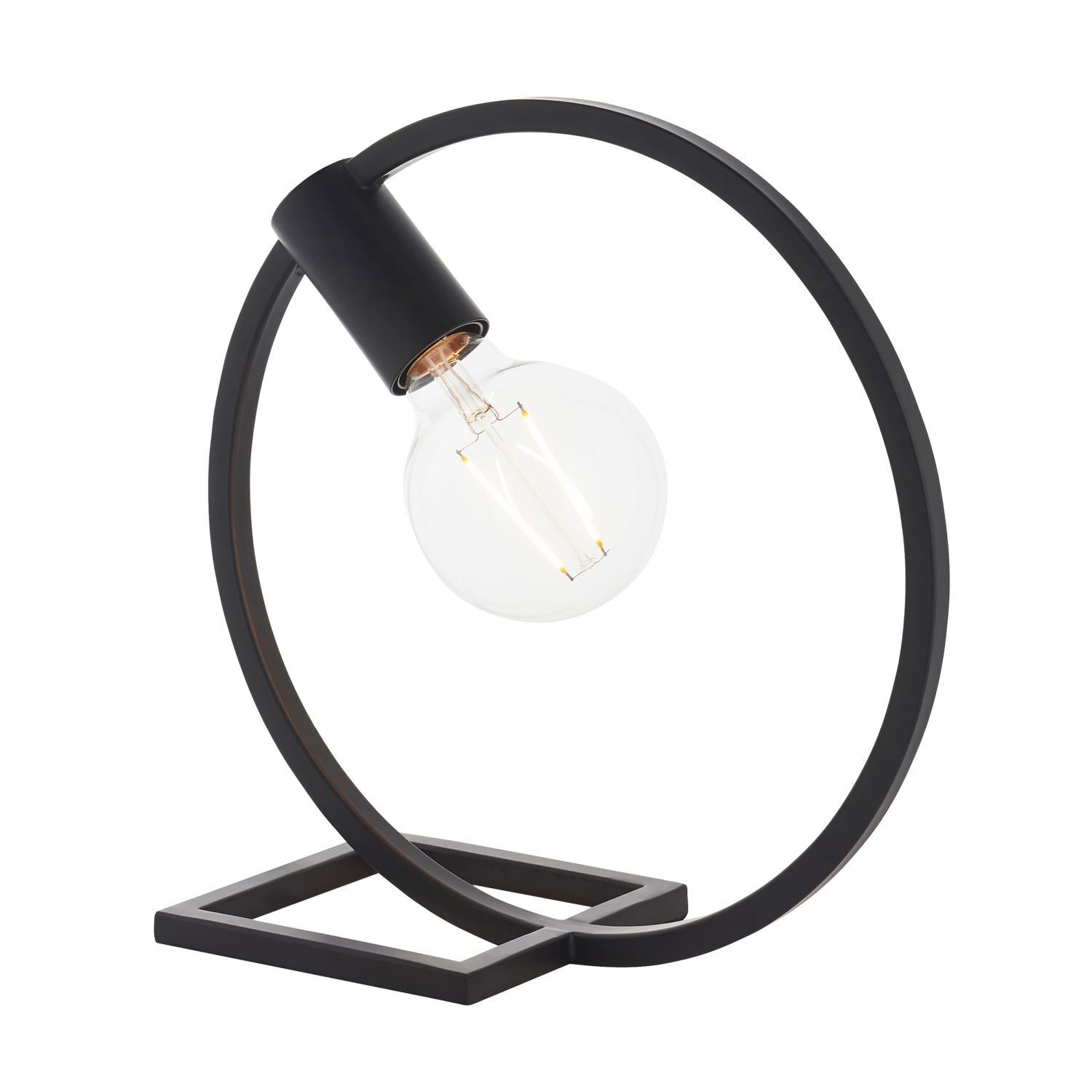Lampe de table en métal 31,2 cm Noir rond Moderne pour E27