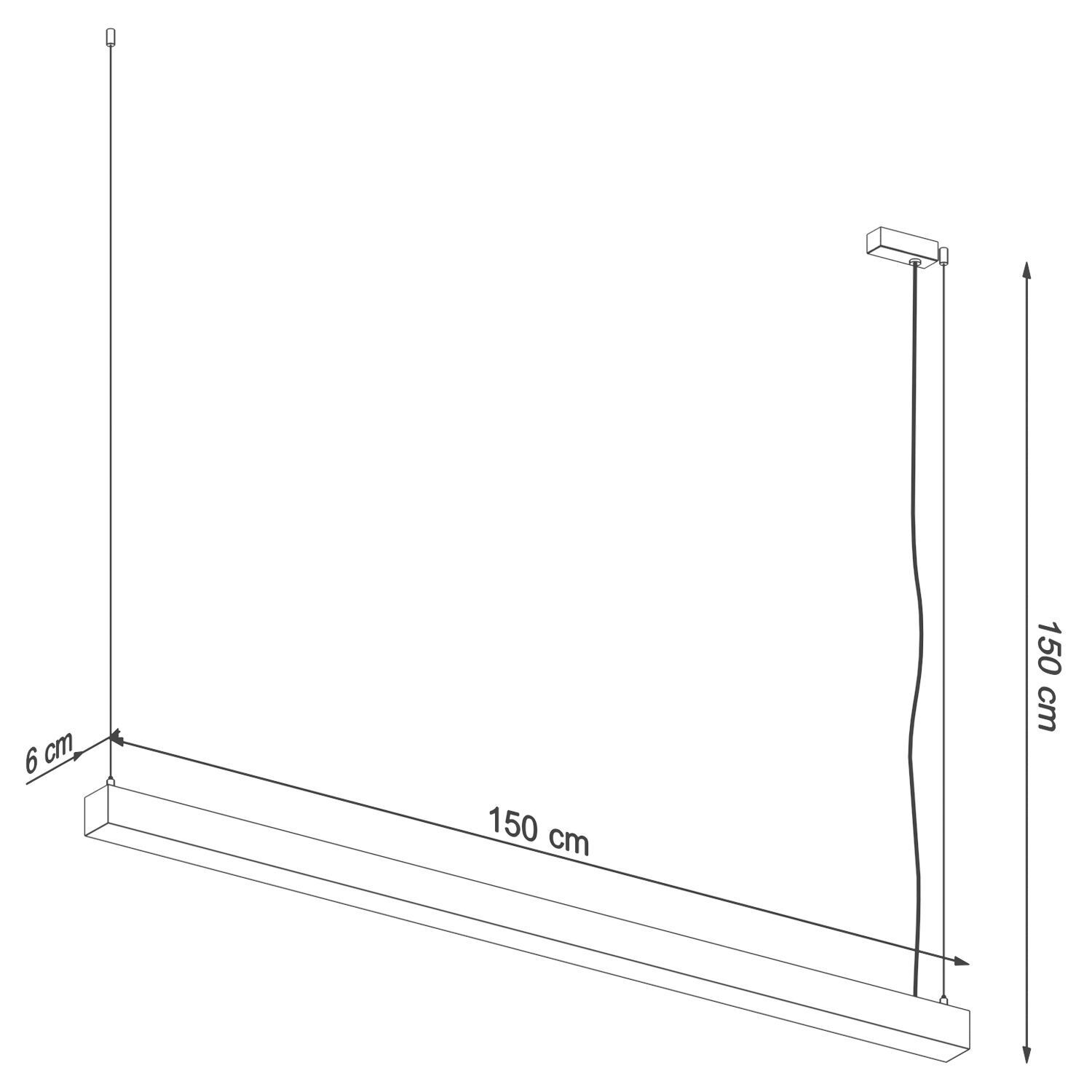 Lampe à LED suspendue Blanc 150 cm grande faible éblouissement 4000 K