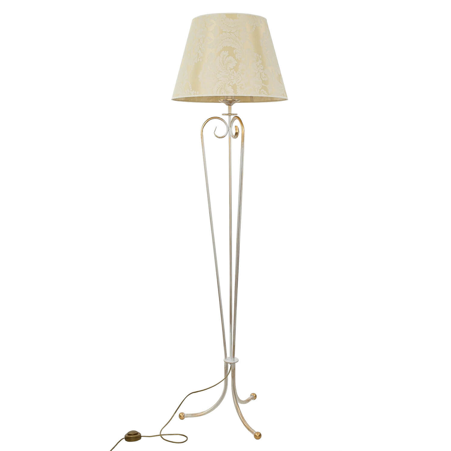 Lampadaire GANARA 158cm motif baroque shabby or Lampe, Lampenschirm