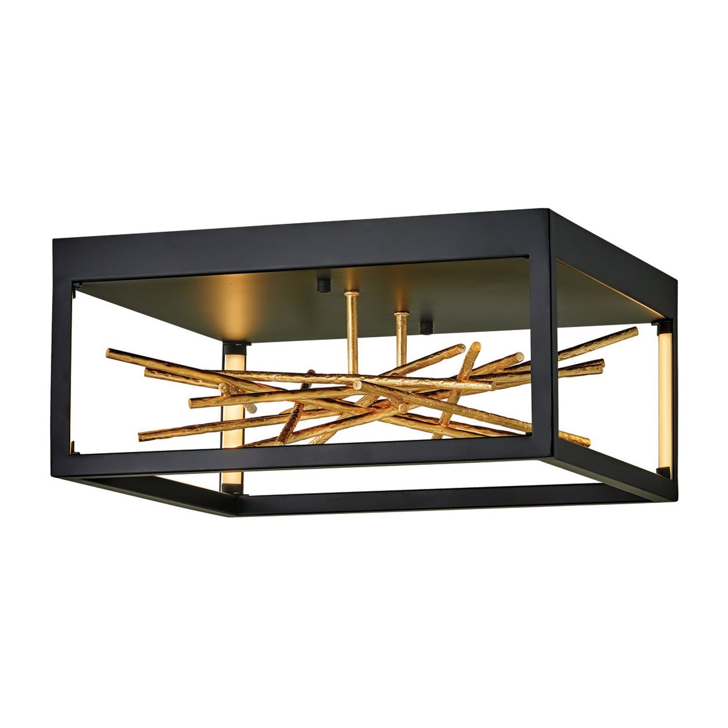 Plafonnier LED noir or indirect métal VALIA