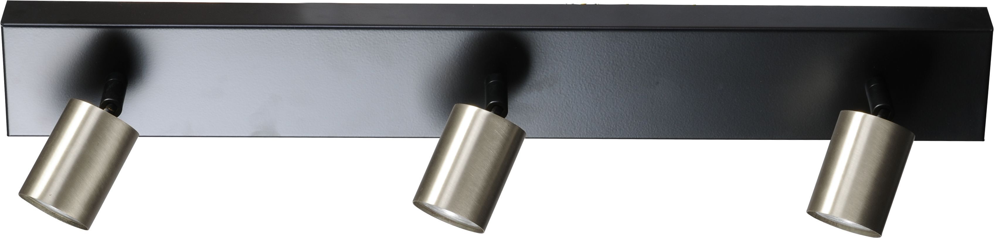 Spot lampe 3 flammes métal GU10 70 cm noir nickel