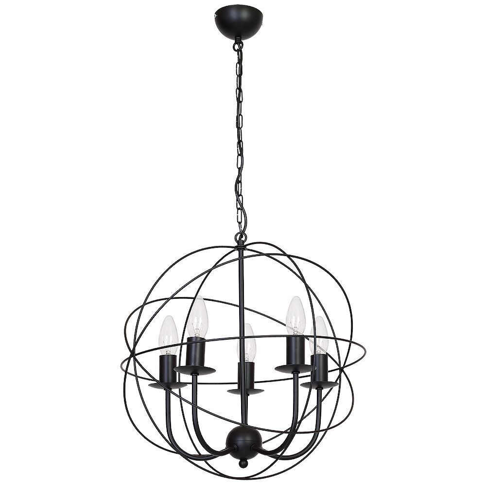 Suspension décorative GLOBE en noir 5-flmg