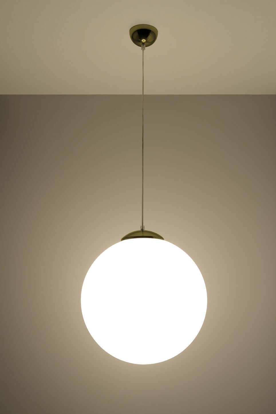 Lampe à suspendre verre Abat-jour sphérique Ø 40 cm blanc or E27