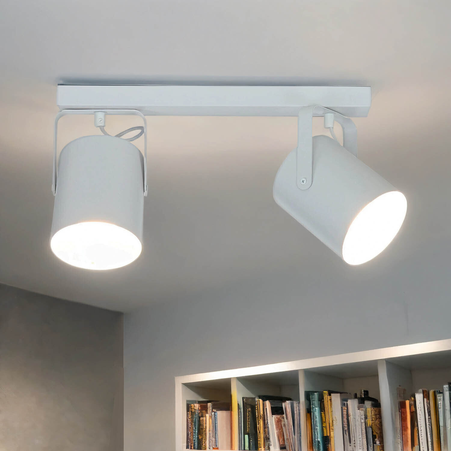 Spot de plafond blanc 2 flmg E27