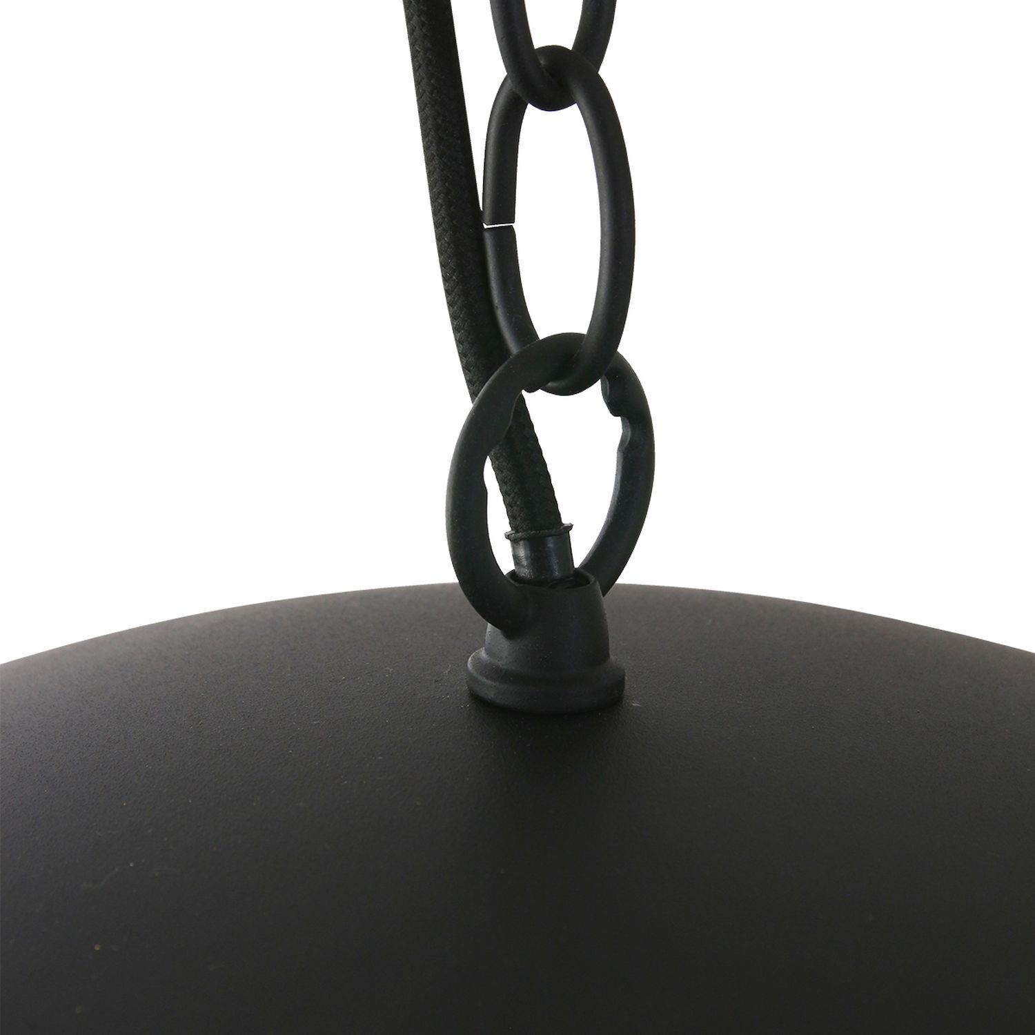 Lampe à suspendre ronde en métal noir et or 50 cm Moderne