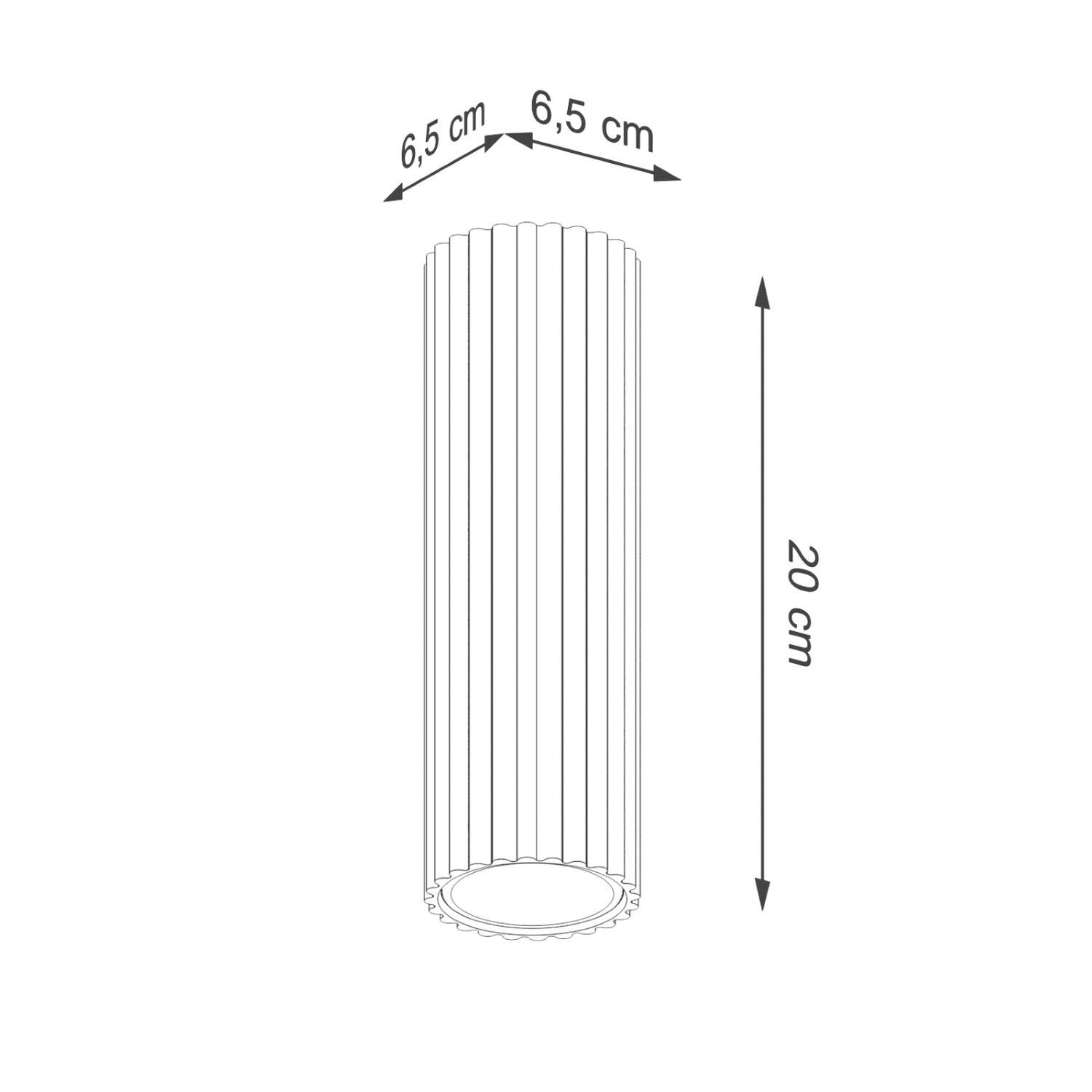 Lampe de plafonnier en saillie Ø 6,5 cm H : 20 cm Noir GU10 Aluminium