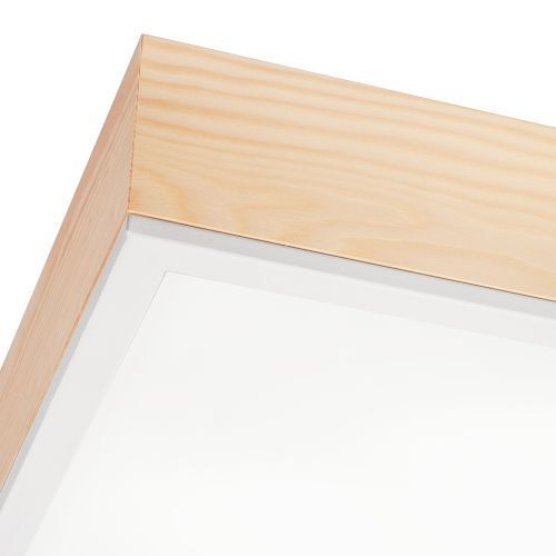 Plafonnier Blendarme verre bois pin E27 L:48 cm