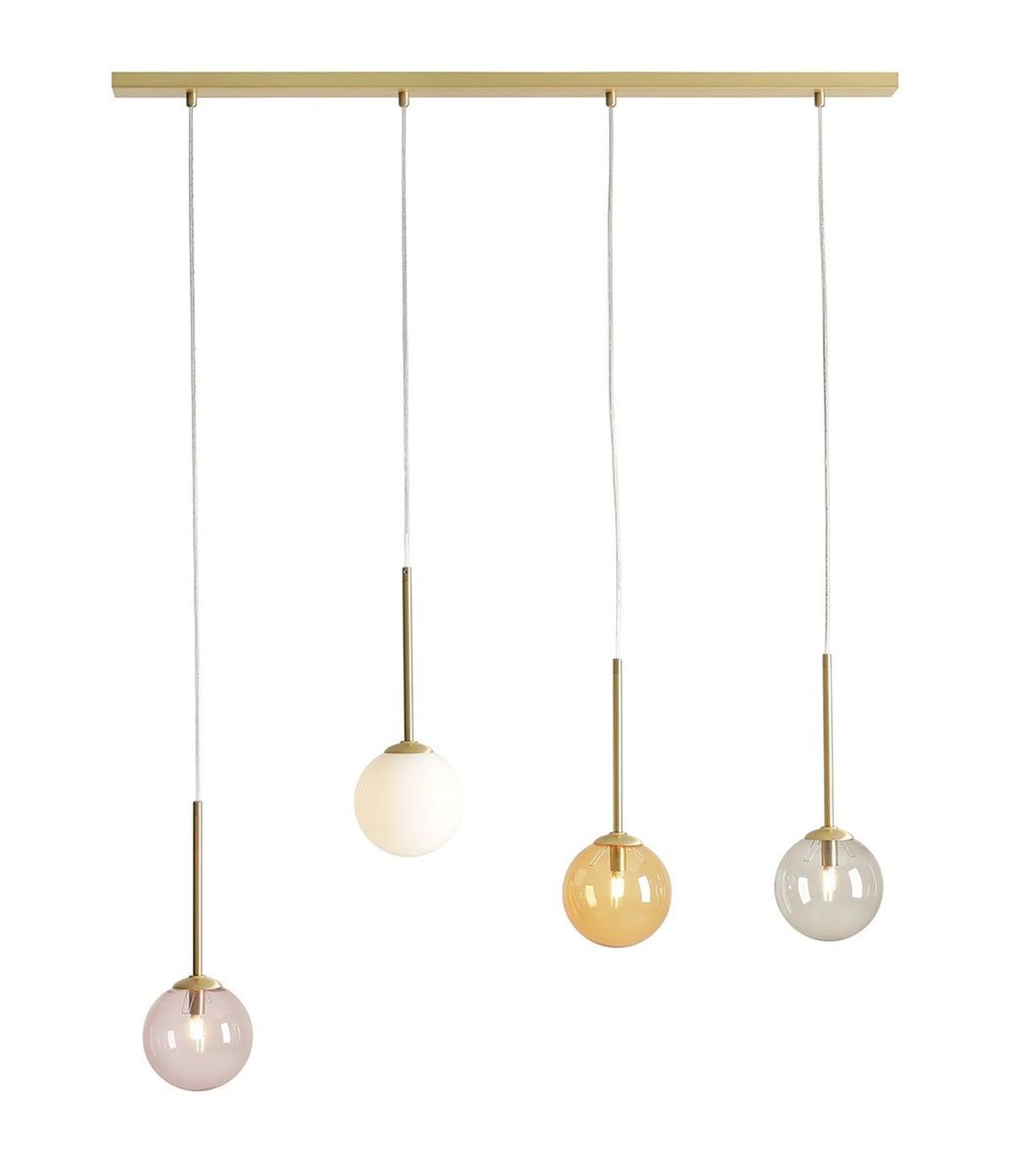 Suspension en or blanc noir ambre 100 cm G9
