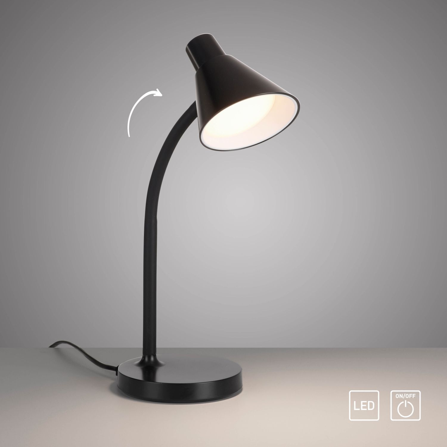 Lampe de bureau LED Métal 38 cm Noir 4 W Moderne Lampe, Tischlampe, Lampenschirm