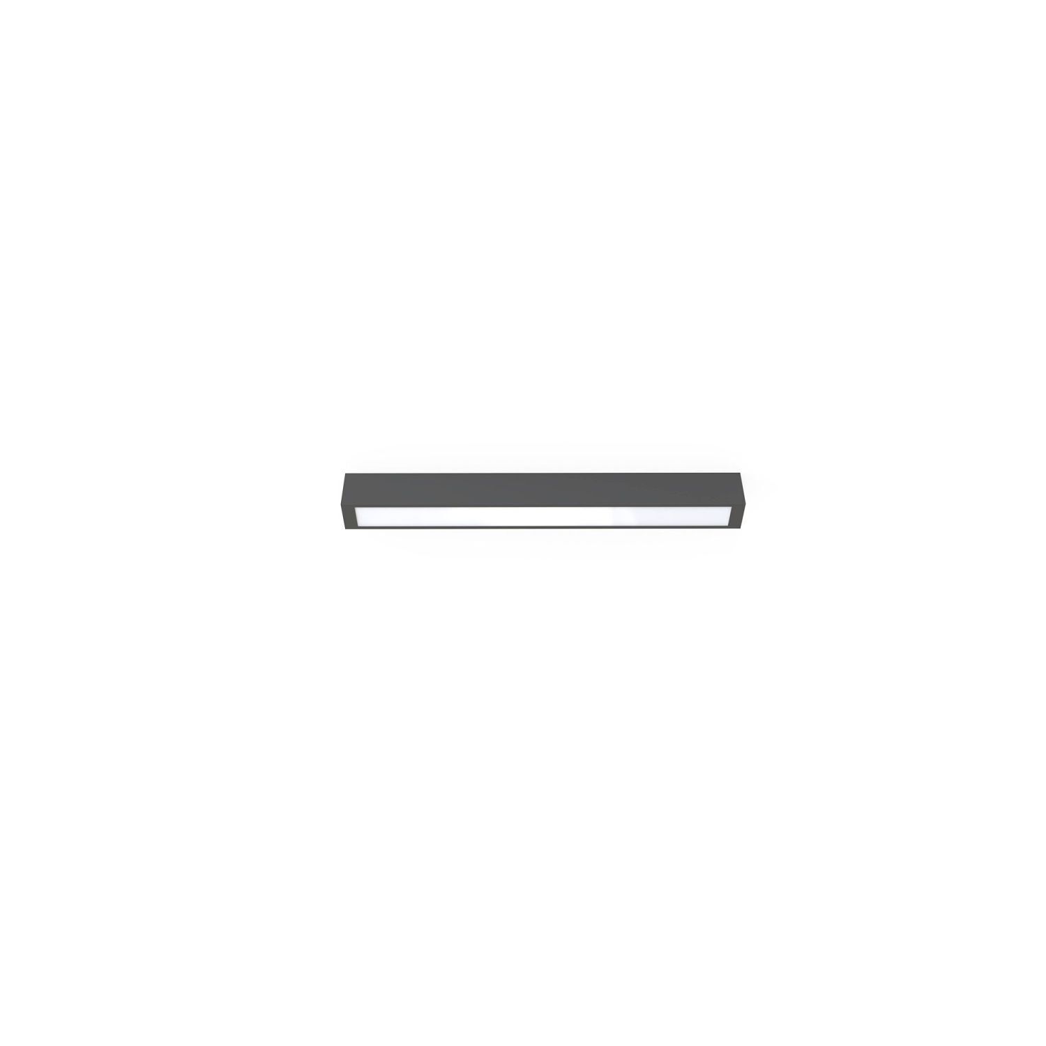 Deckenlampe Grau 62 cm lang T8 LED mit 3000 K warmweiß LED Leiste, Wandleuchte, Linienleuchte, Schwarz, Barrierefrei