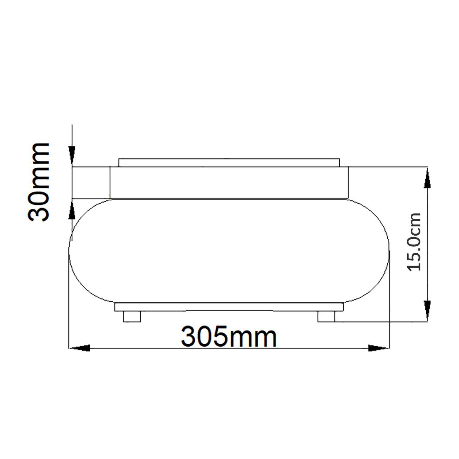 Plafonnier métal verre Ø 30,5 cm IP44 chrome salle de bain