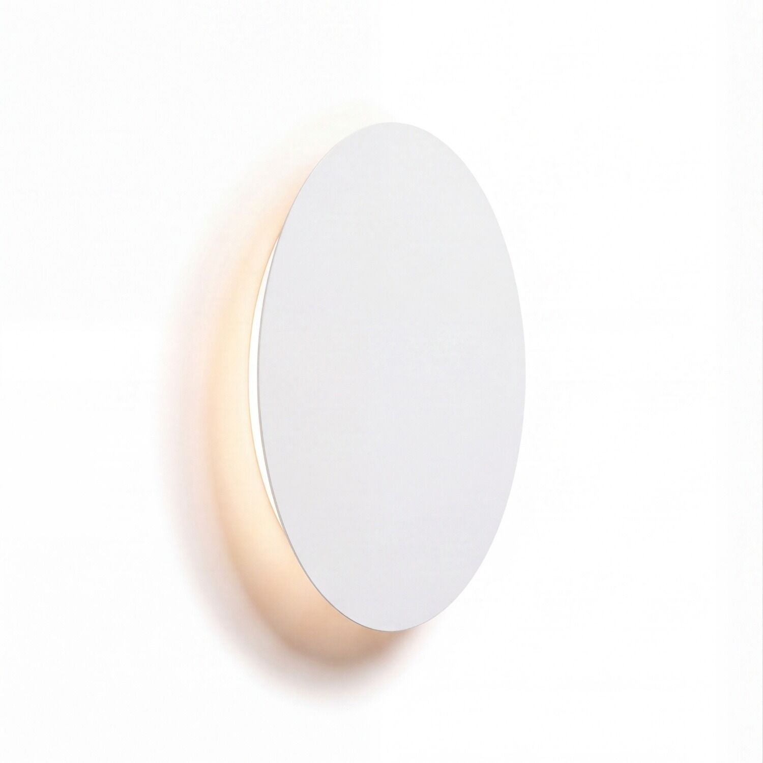 Weltspiegel, runder Spiegel, Wandlampe, weiße Oberfläche, modernes Design