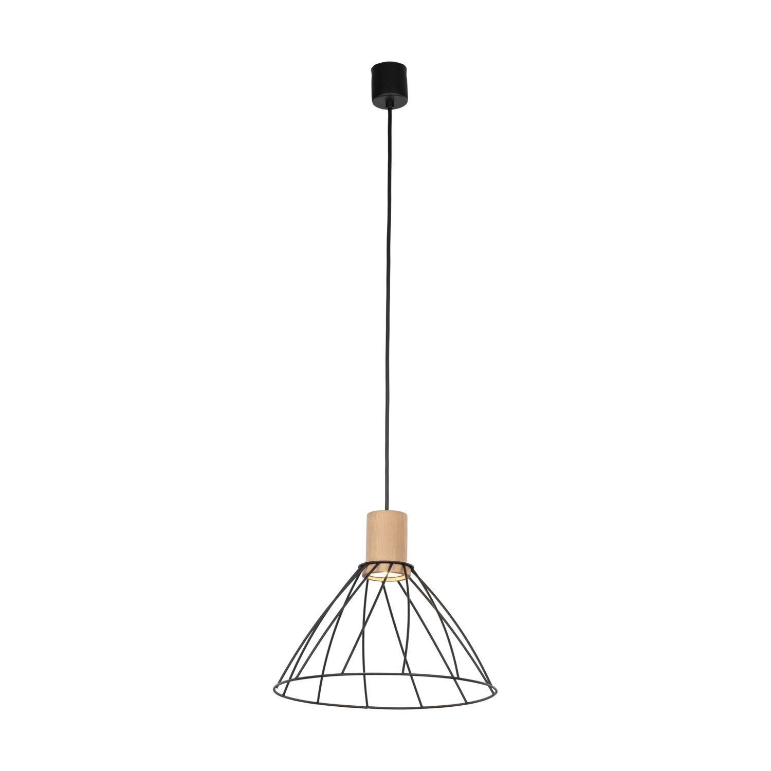 Lampe à suspendre fil de bois Ø 29,5 cm H : max. 165 cm réglable