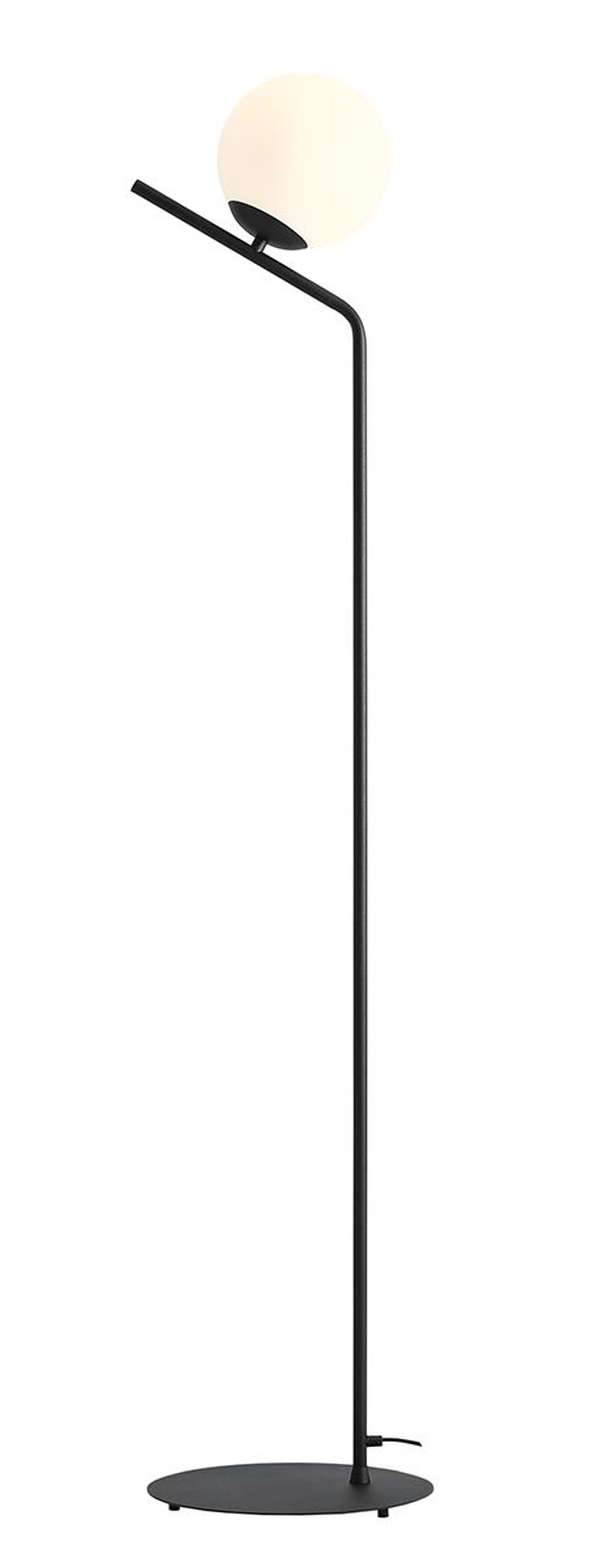 Lampadaire Noir Boule de verre Métal faible éblouissement 161 cm E27