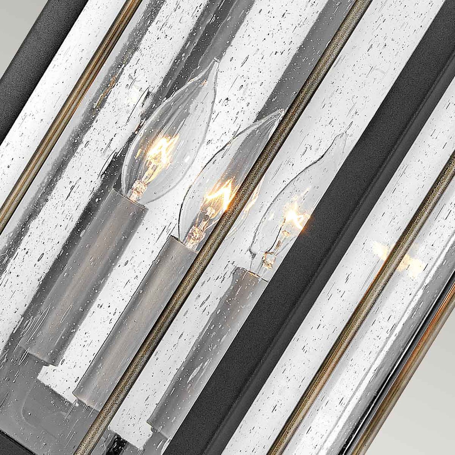 Applique extérieure Vintage E14 IP44 H : 61 cm Alu Verre