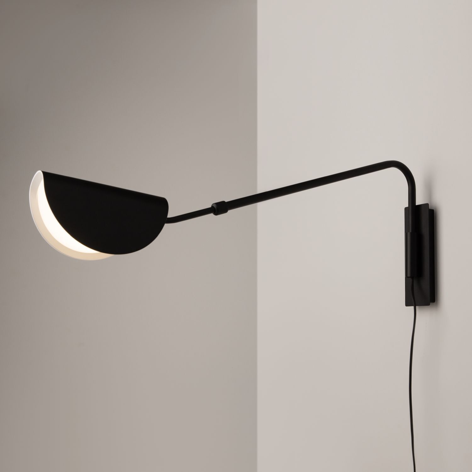 Wandleuchte, Wandlampe, Schwarz, Metall, LED