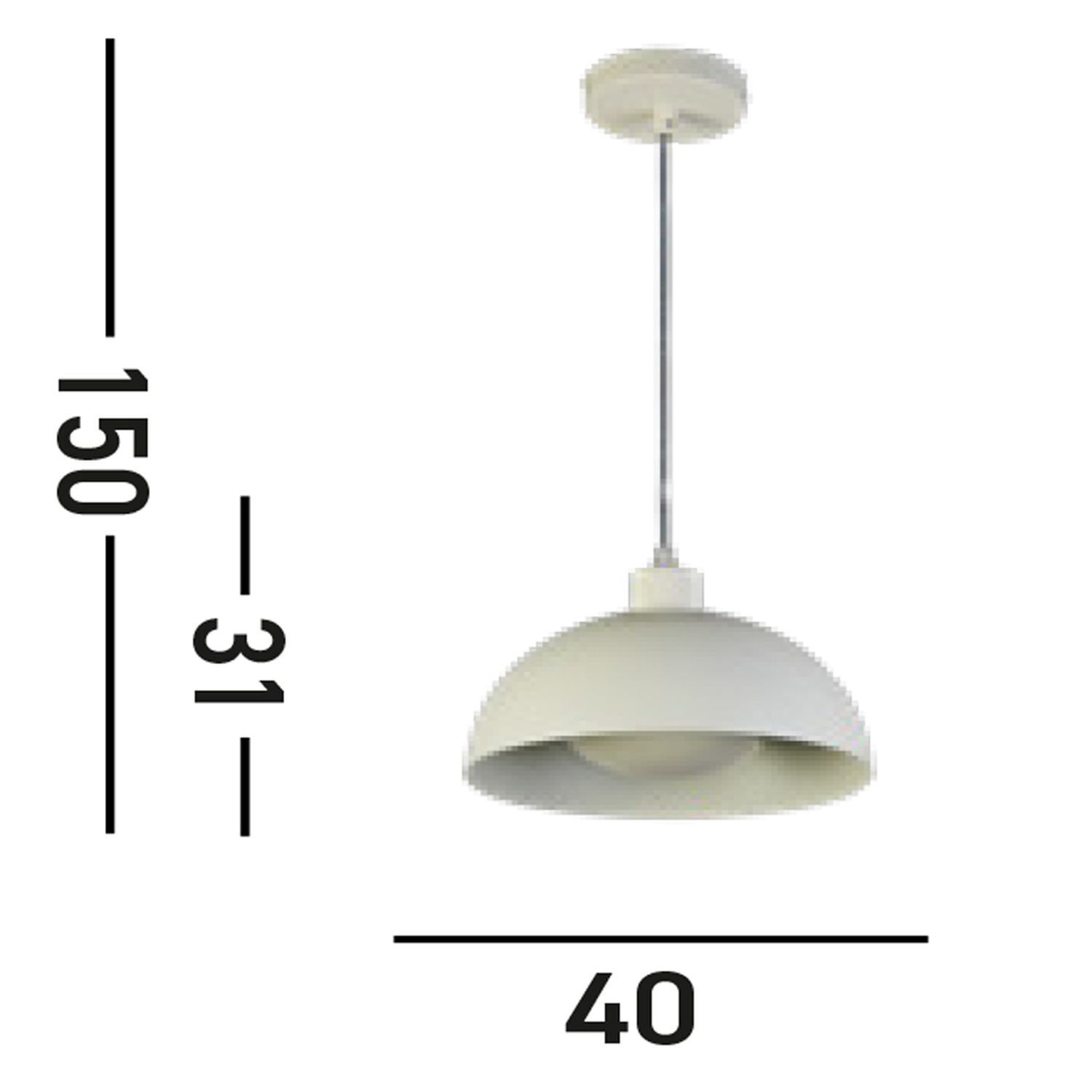 Suspension Loft E27 jusqu'à 60 W Ø25 cm métal crème