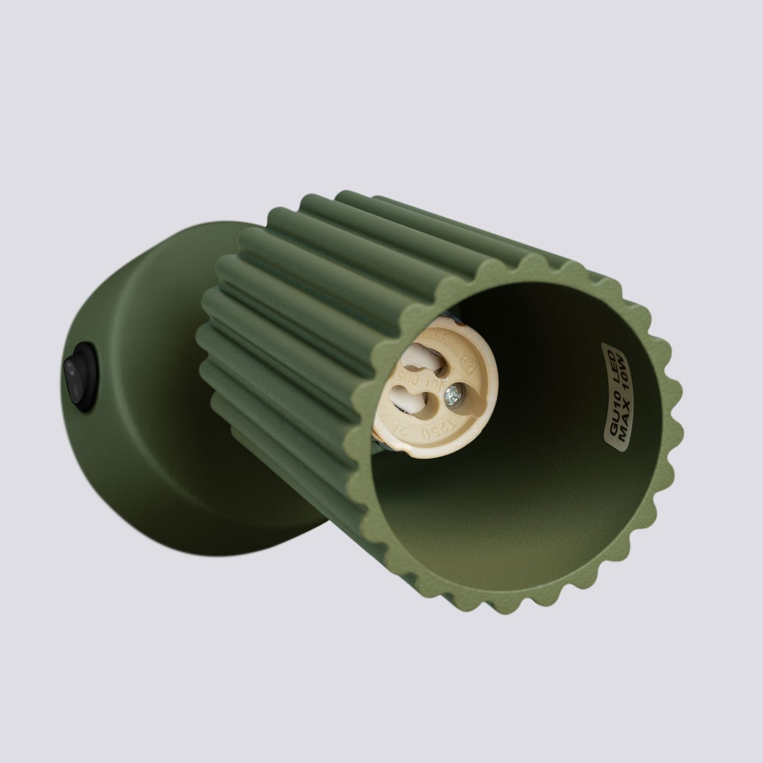 Spot mural Moderne GU10 L : 8 cm petit orientable Vert Aluminium