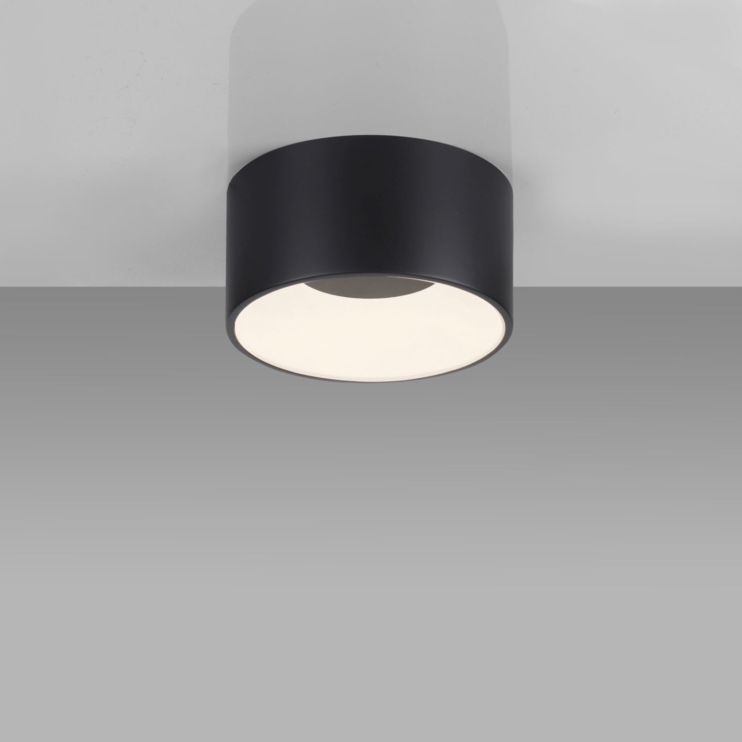 Lampe de plafonnier ronde LED noire Ø16 cm 1500 lm dimmable