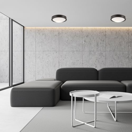 Plafonnier Bois Rond Marron Salon Moderne