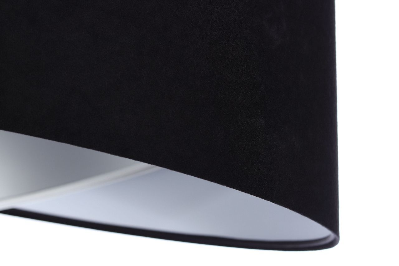 Pendelleuchte E27 rund D: 50 cm Stoff Schwarz Silber Weiß Lampe, Lampenschirm