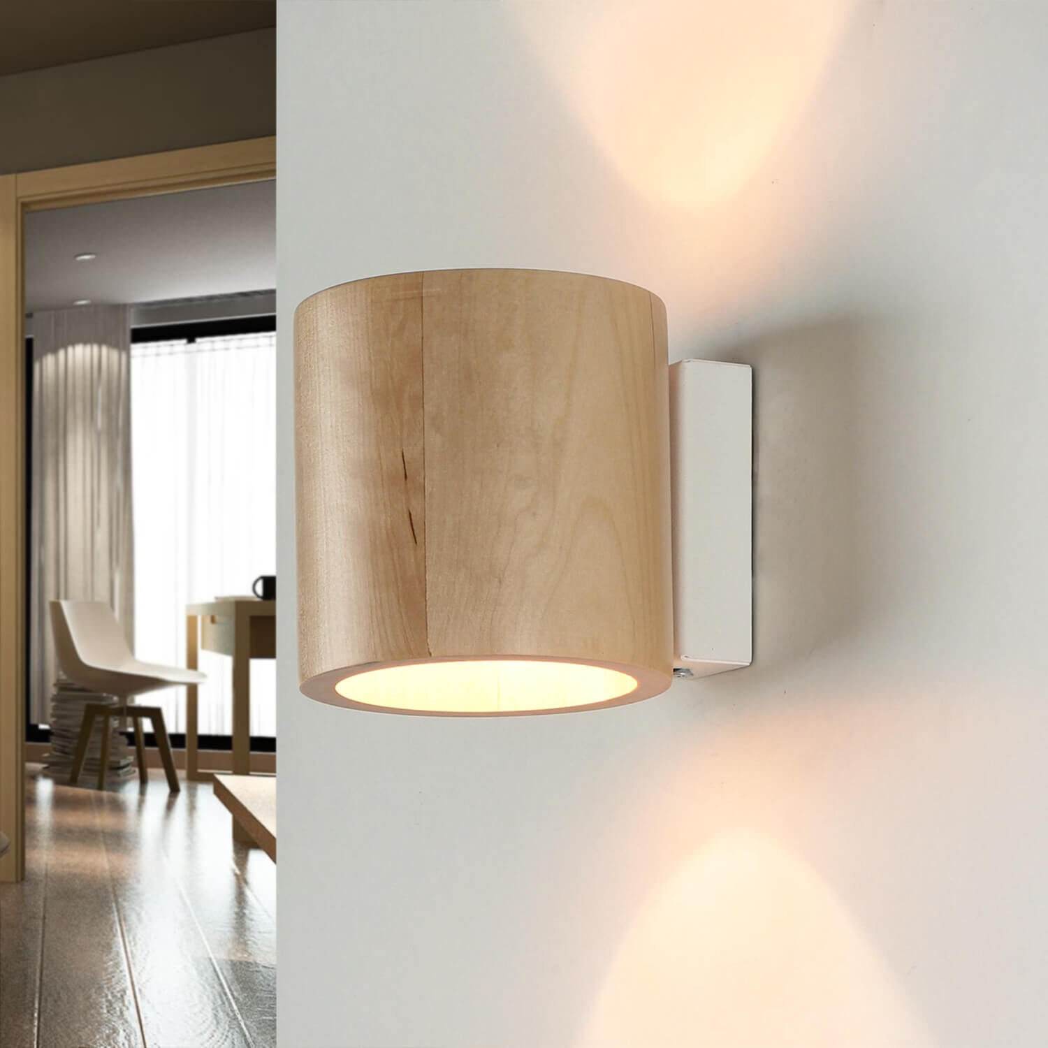 Petite lampe murale en bois Up Down G9 confortable VALERYA couloir