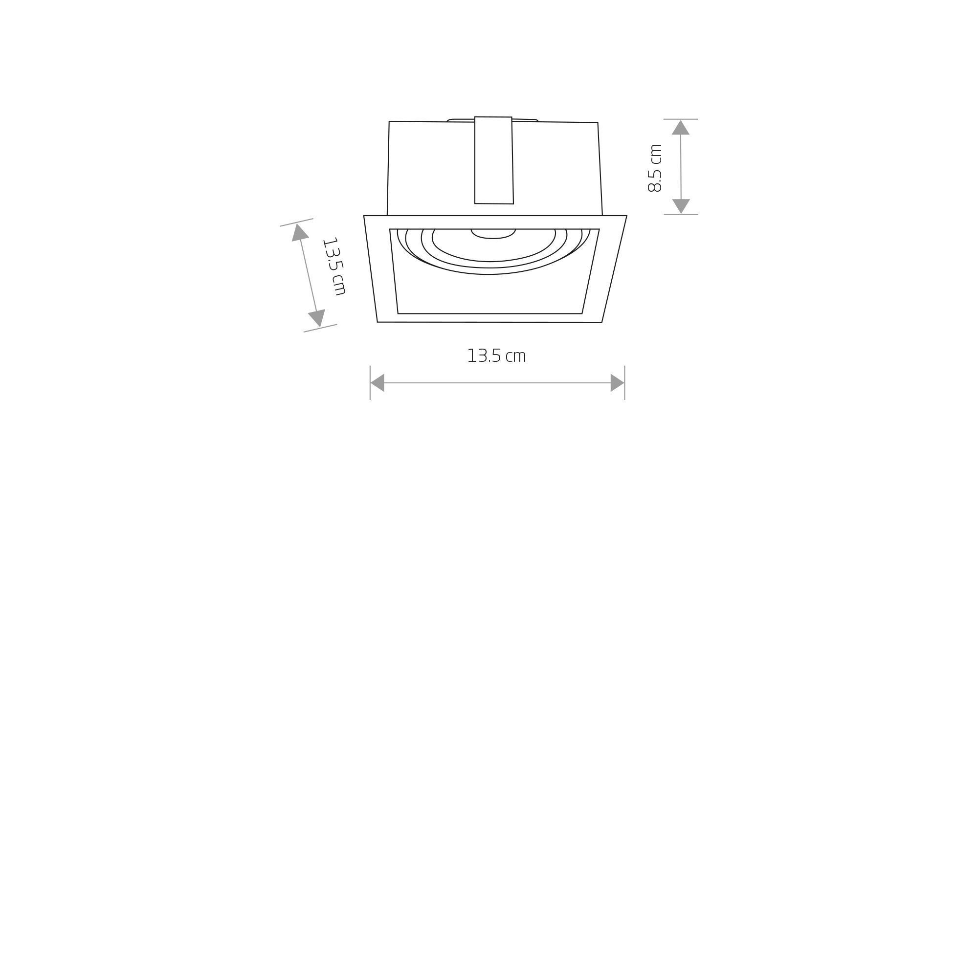 Einbau-Licht, Deckeneinbau, Spotscheinwerfer, Quadratisch, Schwarz