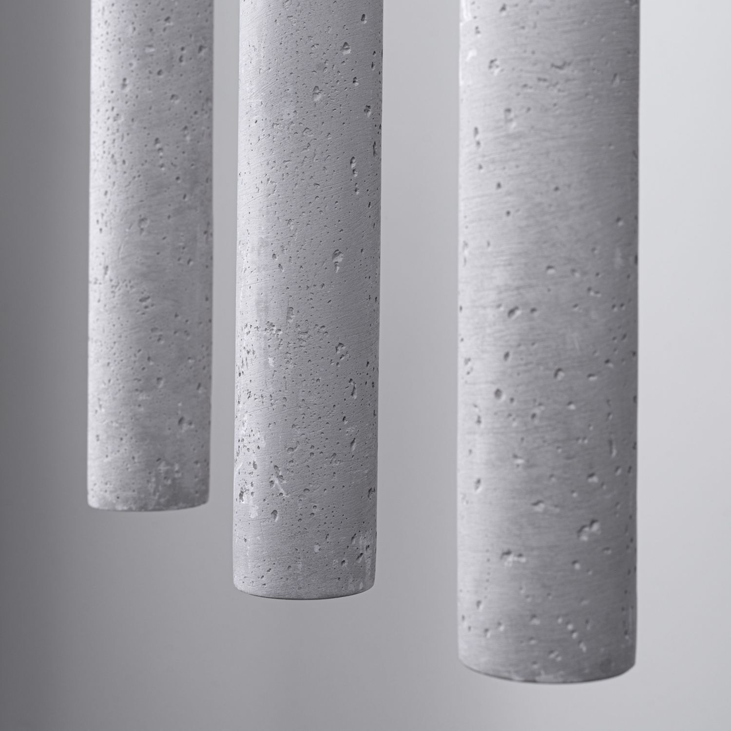 Lange Pendelleuchte Beton Grau G9 30 cm 3-flammig Beton, hellgrau, struktur, zylindrisch, hängende lampe