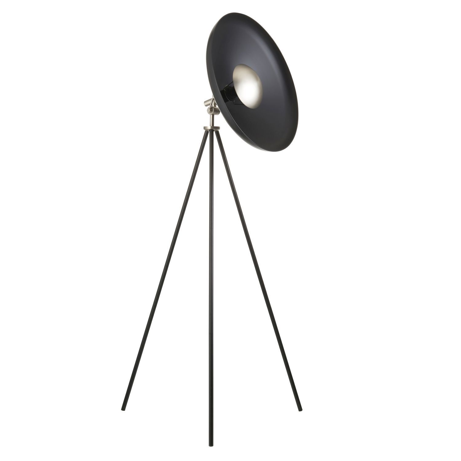 Lampadaire métal 146 cm trépied abat-jour réglable E27