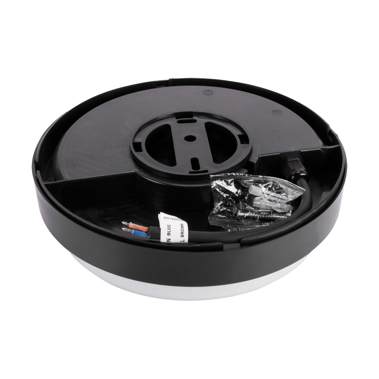 Plafonnier LED extérieur D : 21 cm IP65 noir blanc 4100 K