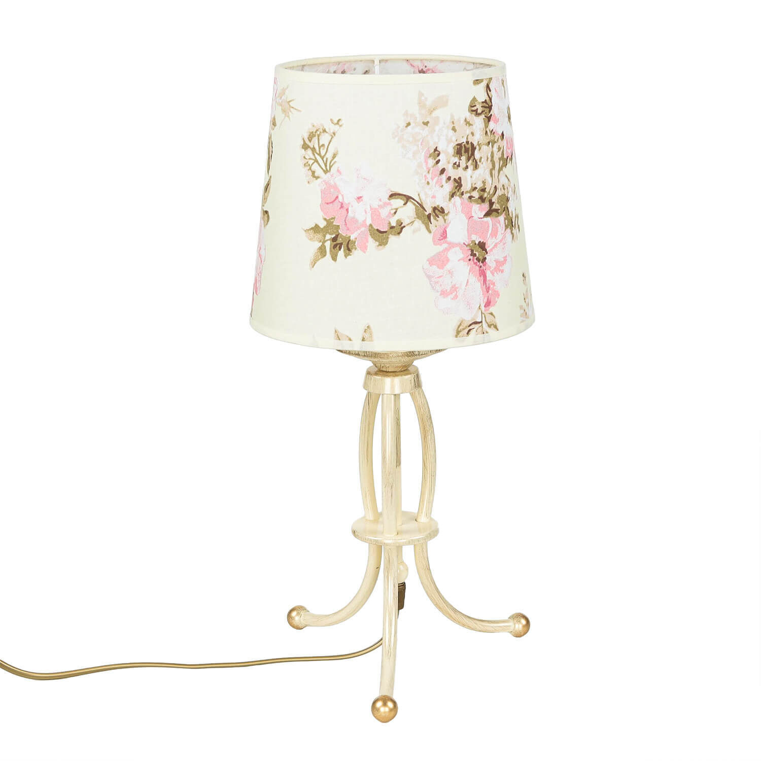 Lampe de table CRINE Shabby Chic 42cm fleurs