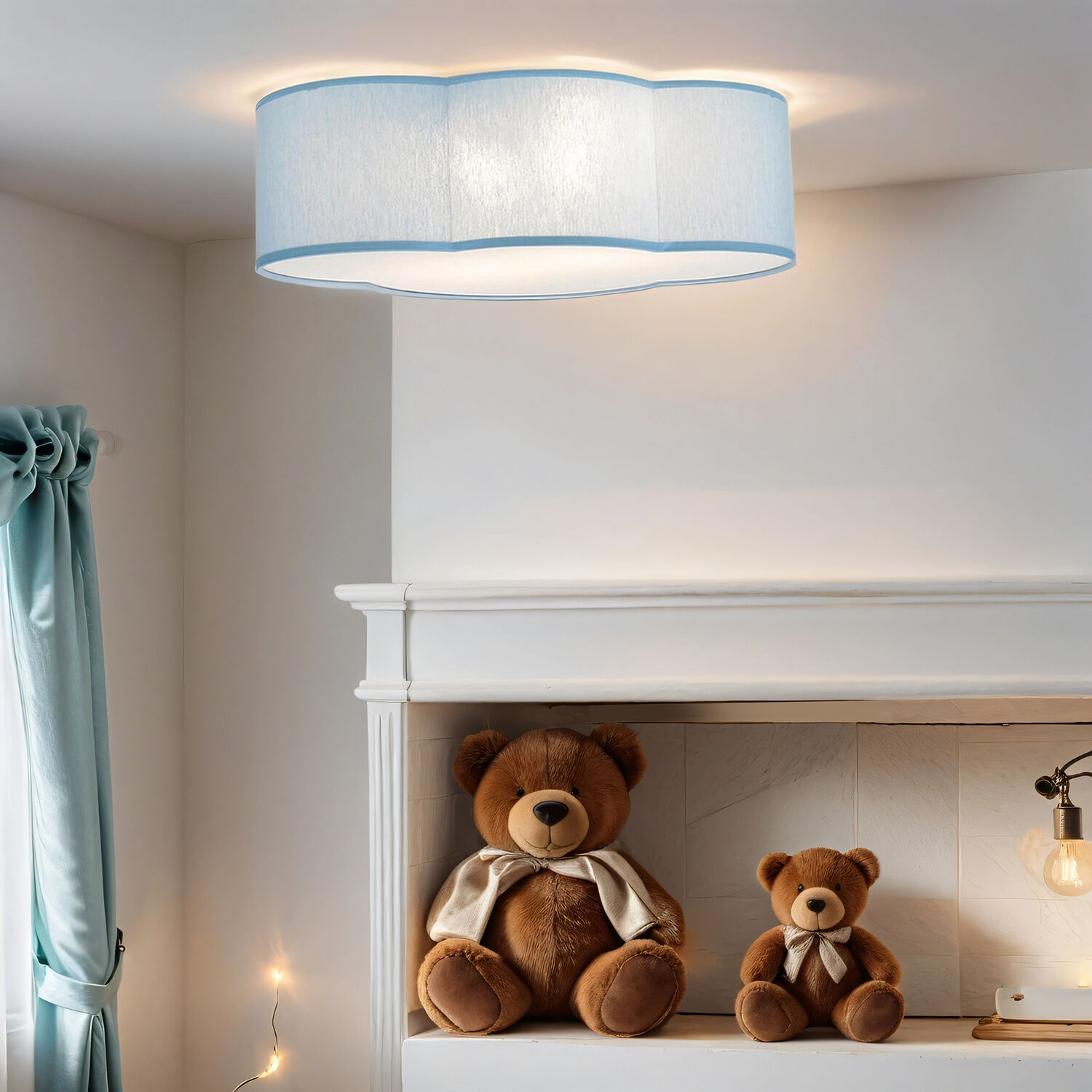 Lampe pour enfants Bleu Nuage à faible éblouissement 41 cm de long 2x E27