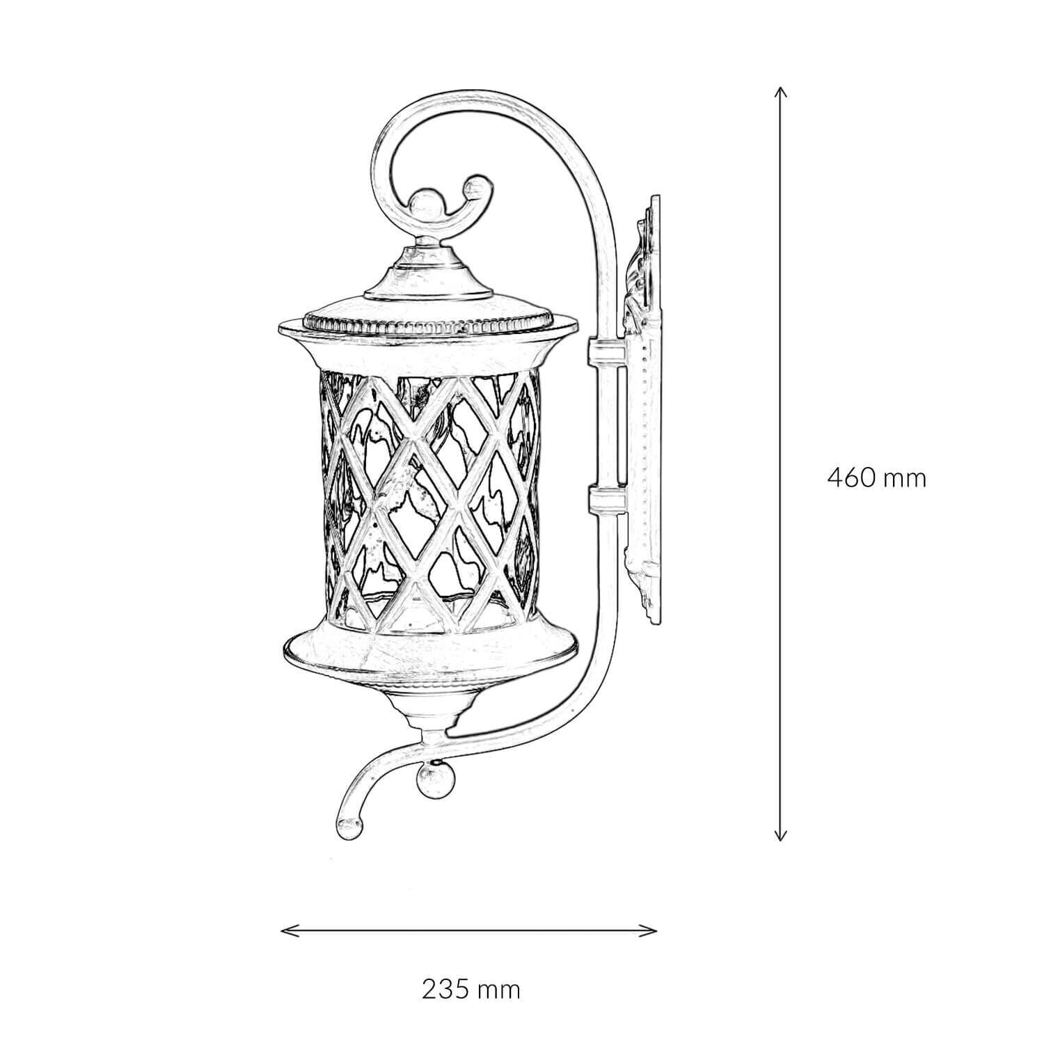 Applique murale rustique d'extérieur brun antique E27 LANTERN