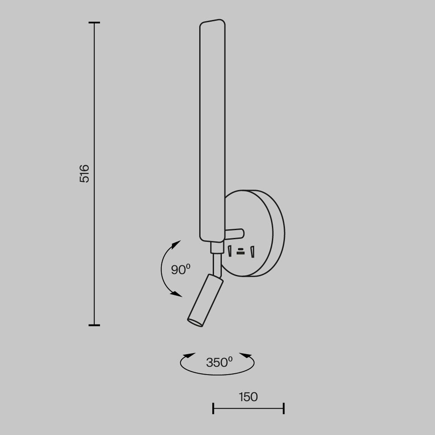 Antenne, Wandhalter, Verstellbar, Antennenhalter, 90 Grad-Schwenk
