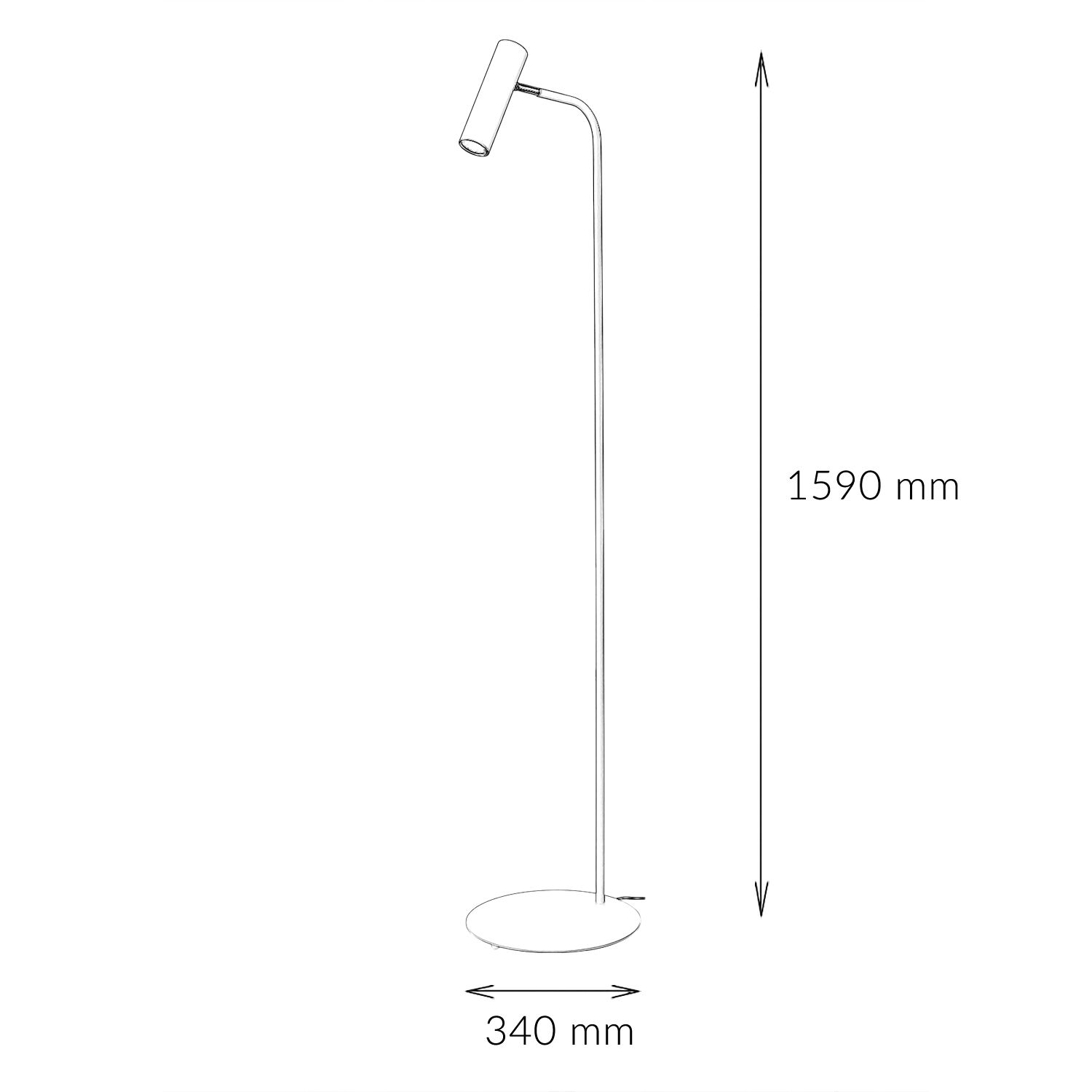 Lampadaire en métal GU10 ajustable 159 cm en beige or