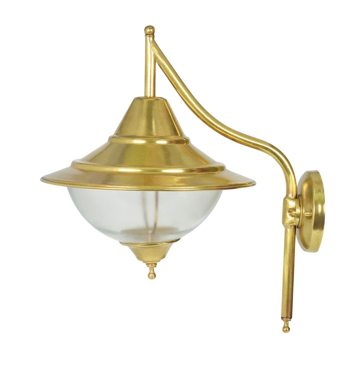 Applique extérieure laiton véritable verre H : 31 cm IP43 E27