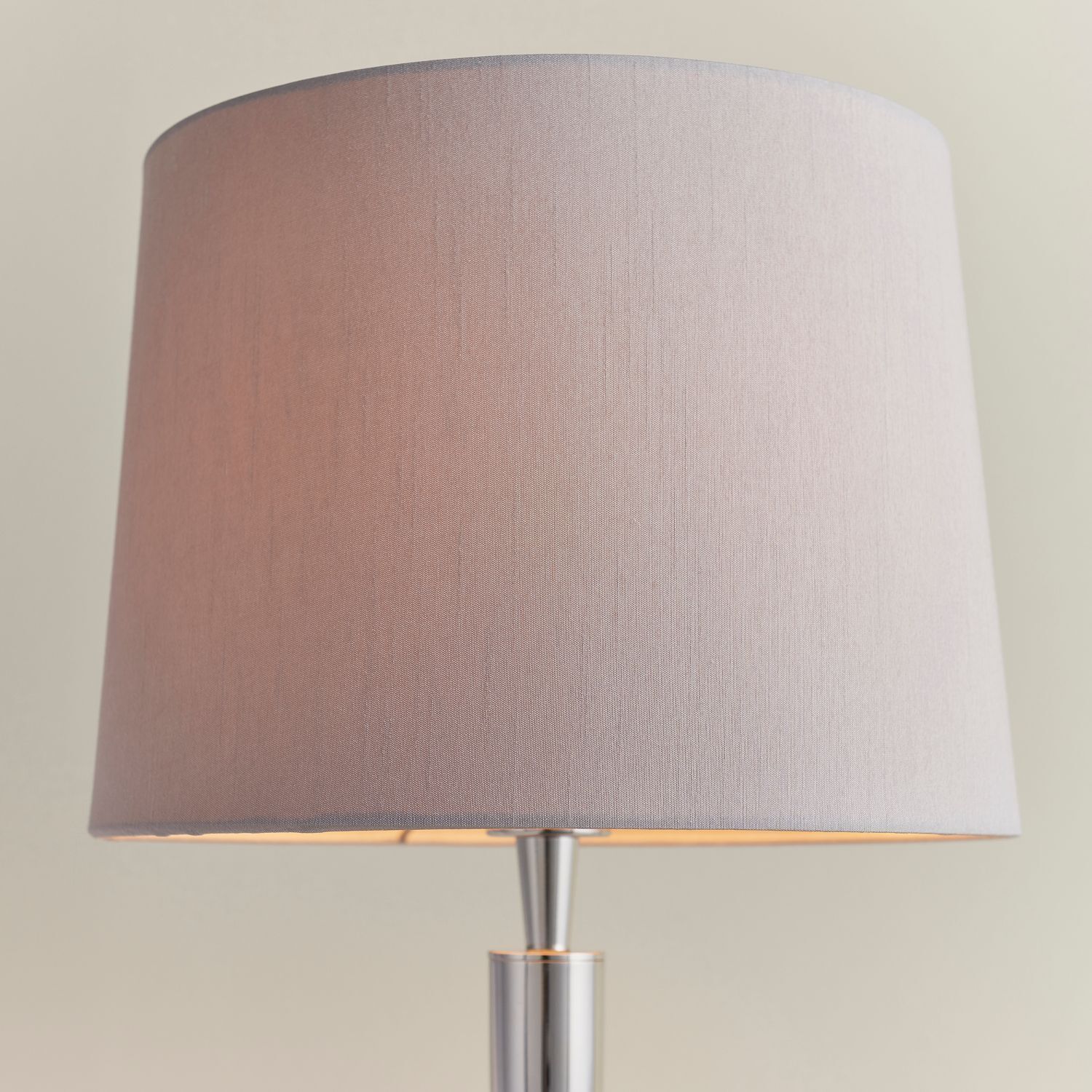Lampe de table tissu métal 51,5 cm en nickel beige E14 FELIX