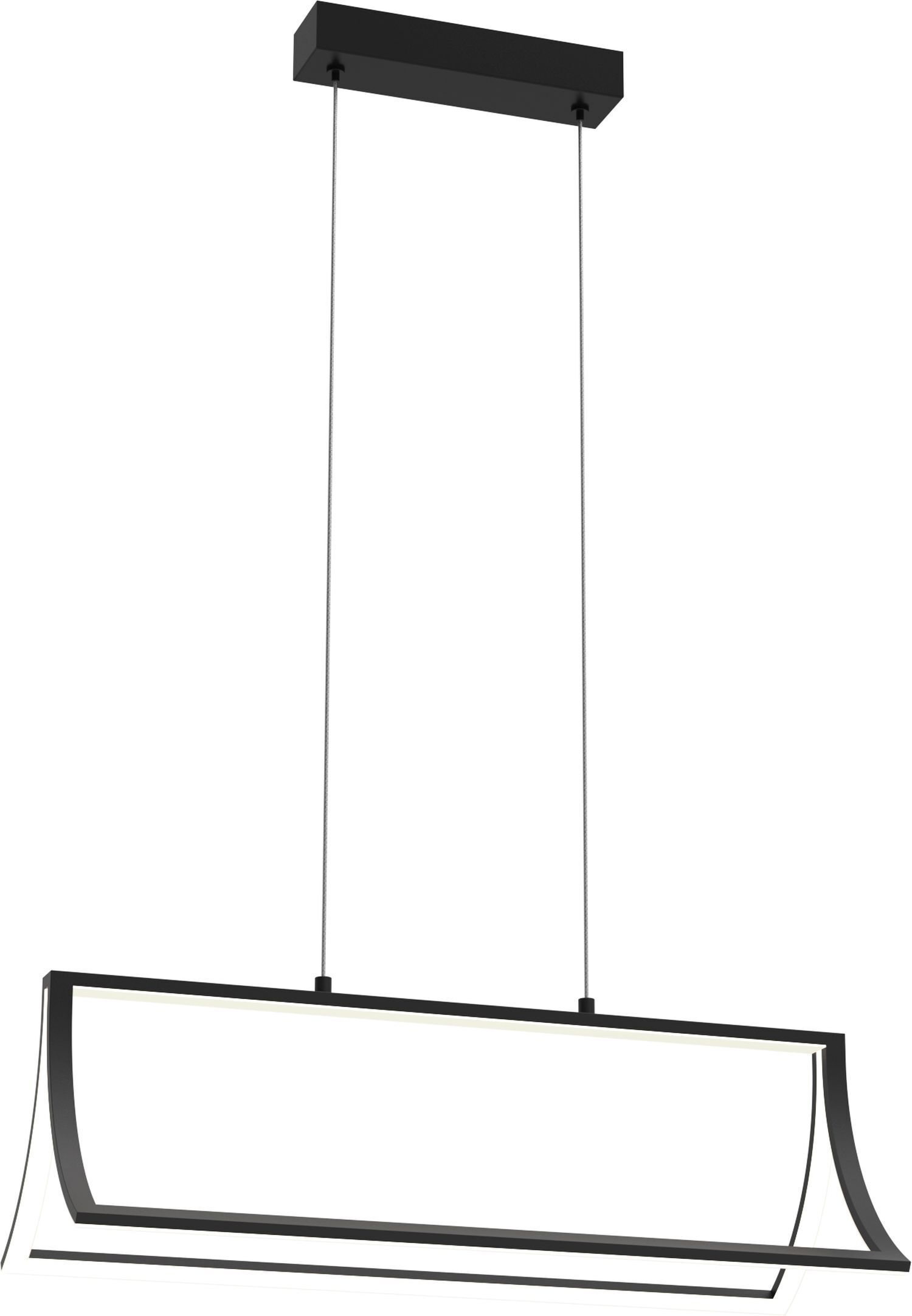 Suspension LED Noir 61 cm de long 4000 K lumineux Métal