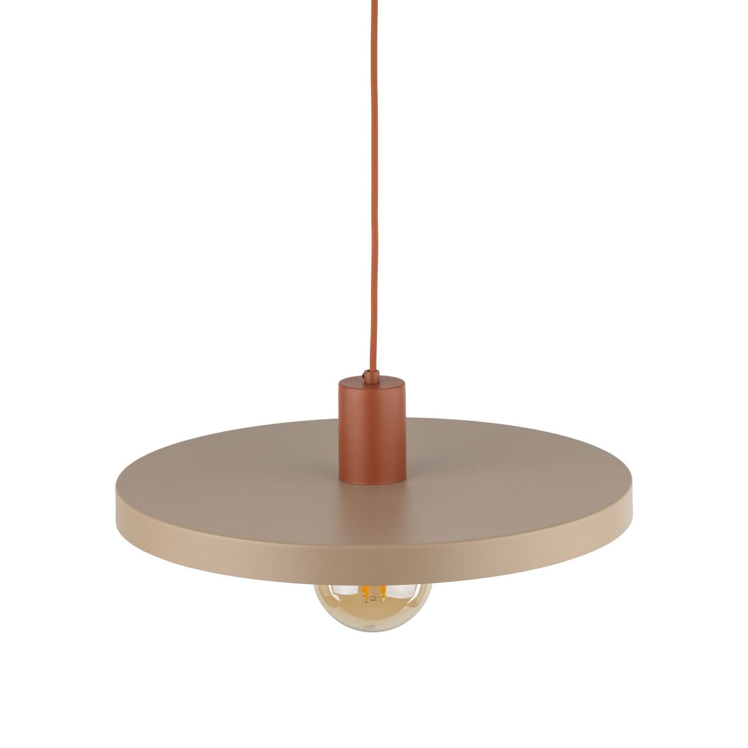 Lampe à suspendre vintage E27 Ø40 cm en rouge brique gris sable