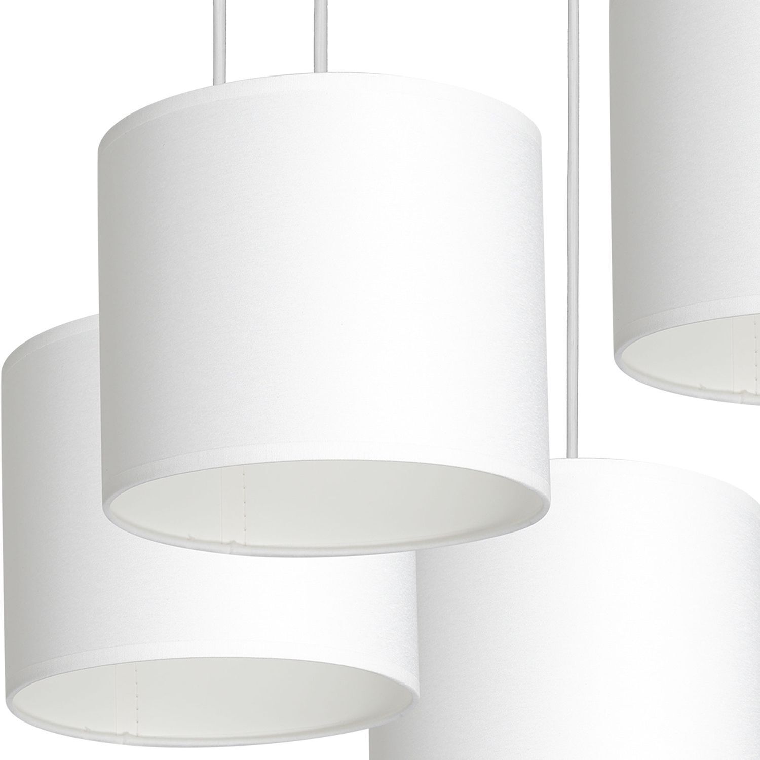 Lampe à suspendre Blanc Tissu Métal L:58 cm 5-flmg faible éblouissement