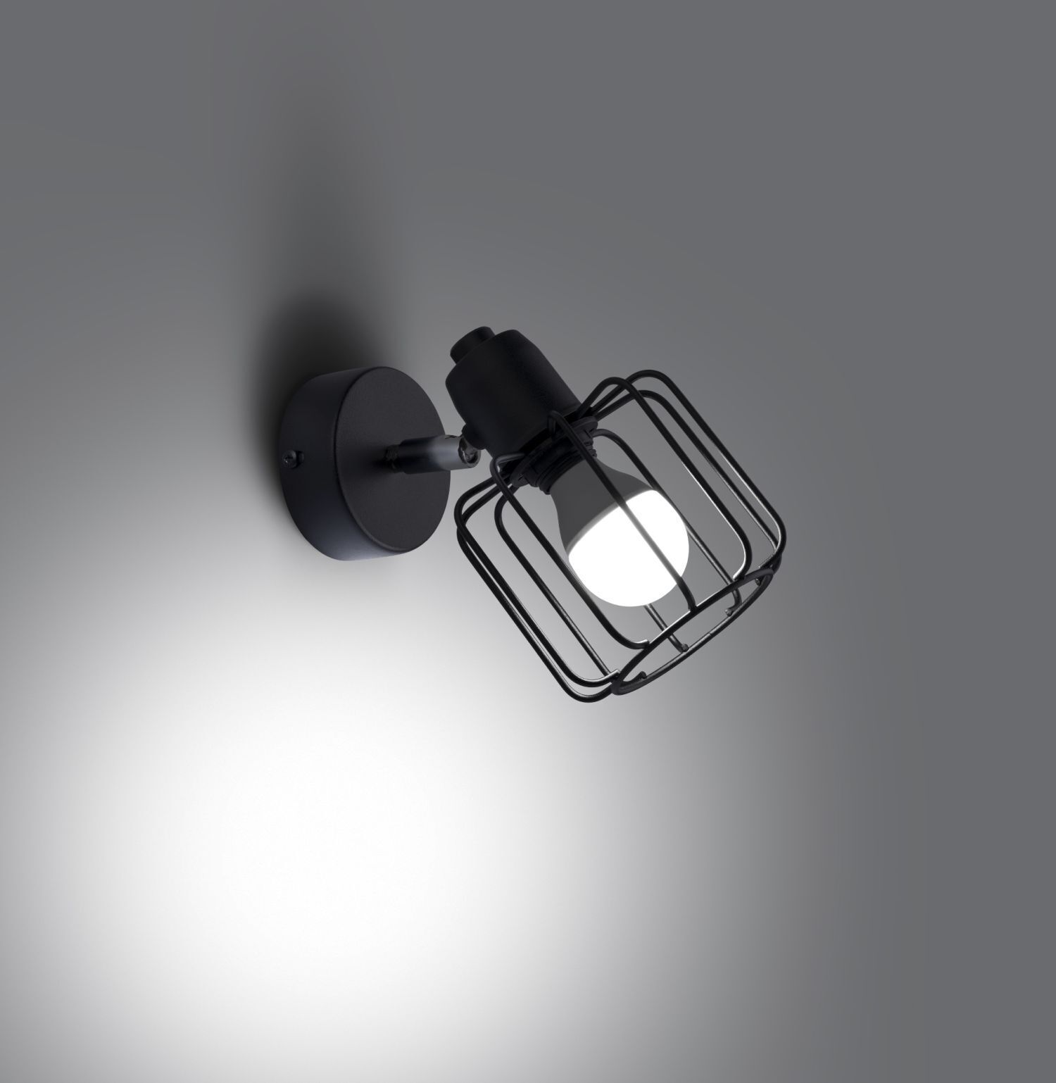 Applique murale noire orientable petite Retro E14