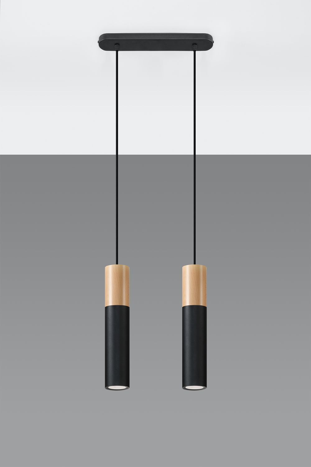 Suspension Noir Métal Bois Scandinave 2flmg