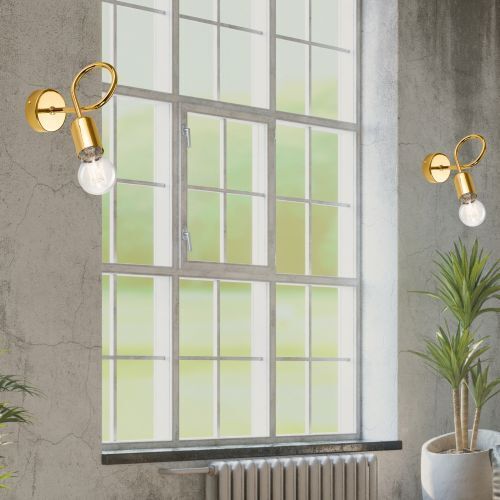 Lampe murale stylée MADALYNN Or Métal Lampe