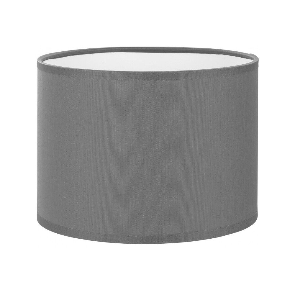 Abat-jour rond gris pour lampe de table tissu Ø20cm