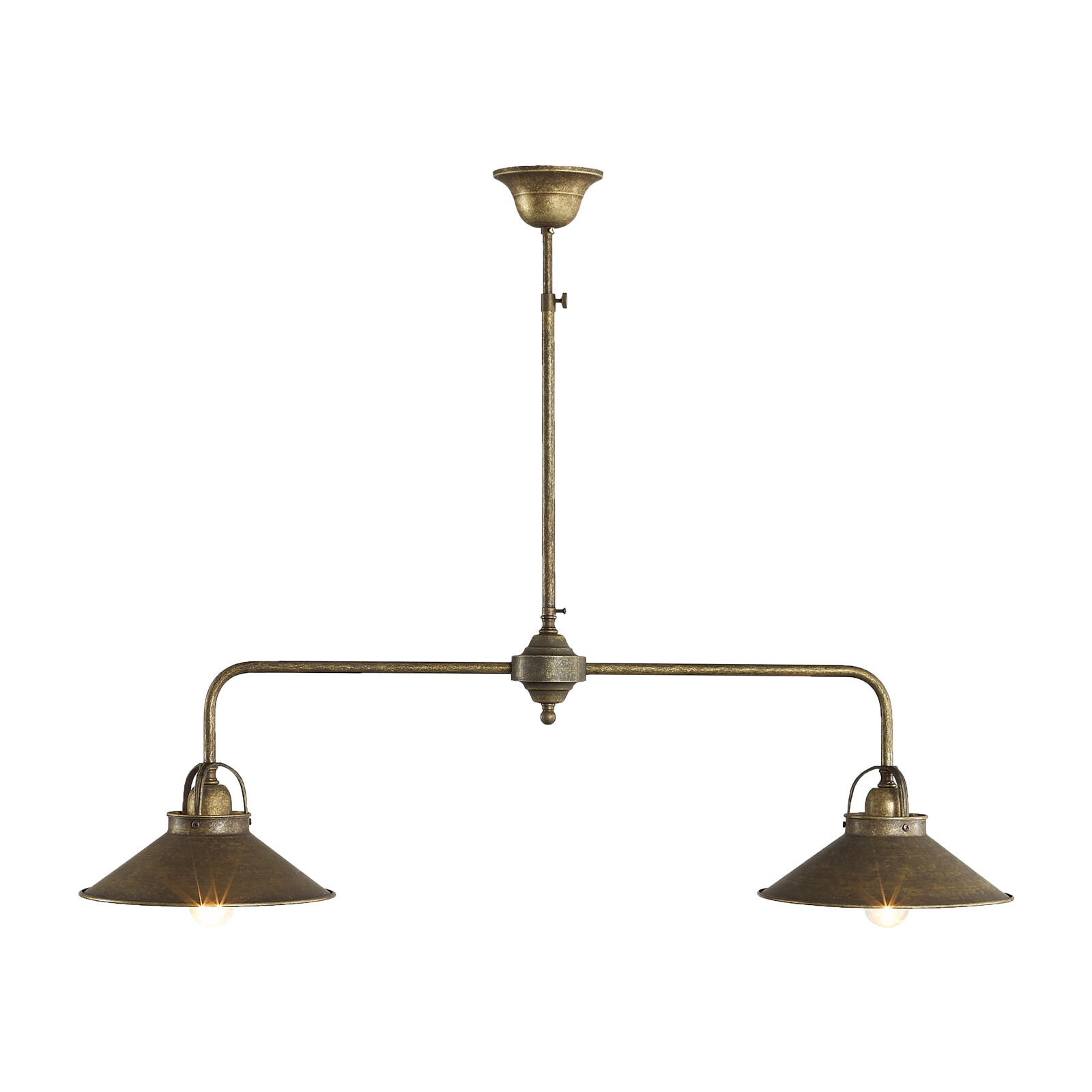Deckenlampe 2-flammig E27 in Bronze Antik Echt-Messing Leuchte, Bronze, Deckenleuchte, Deckenventilator, Lampe