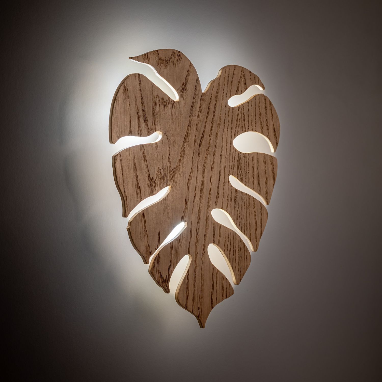 Applique décorative en bois Feuille lumière indirecte H : 40 3x G9