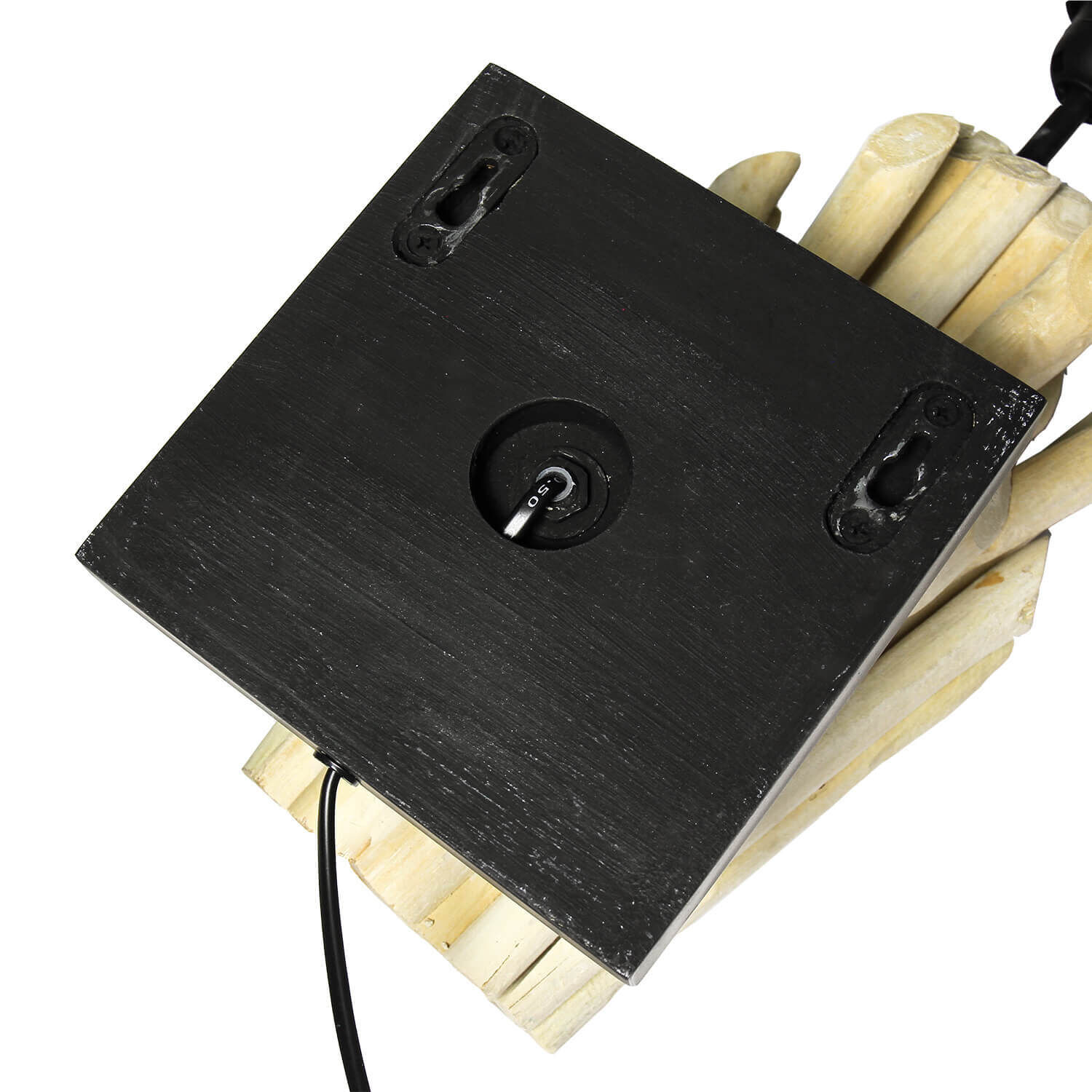 Applique en bois flotté Abat-jour en tissu fait main Salon Applique en bois flotté Abat-jour en tissu fait main Salon