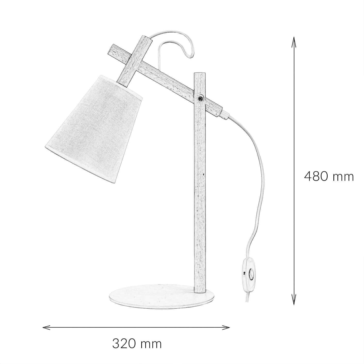 Lampe de table Blanc Bois Tissu VAIO